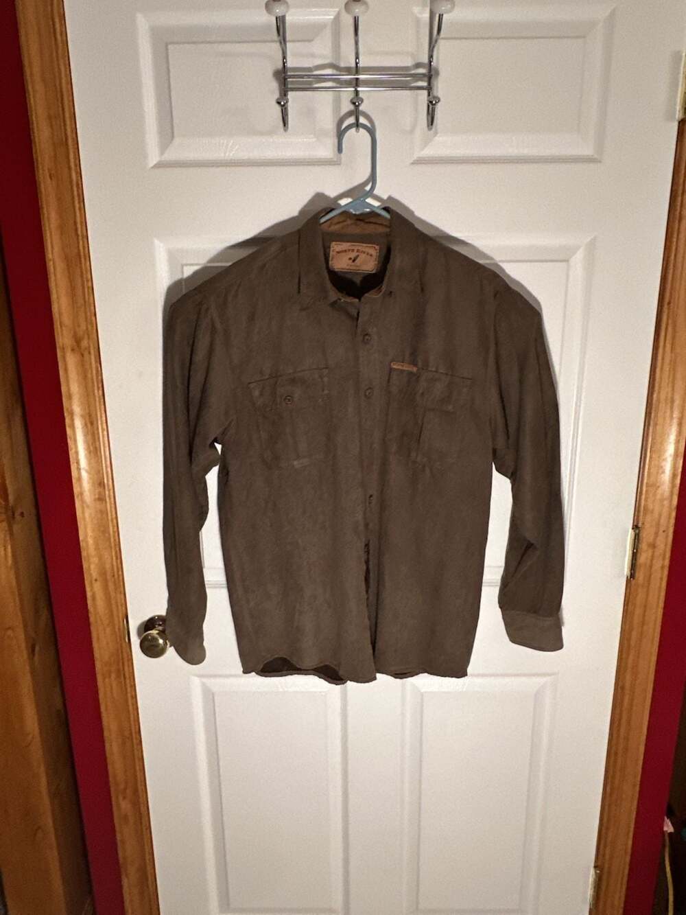 North River Outfitters Men's Suede Feel Long Sleeve Button-Up Shirt